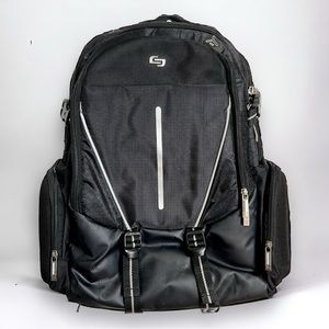 Rival 17.3 Inch Laptop Backpack with Hardshell Side Pockets, Black